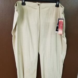 C D Daniels 24W Natural Linen Stretch Ankle Pant